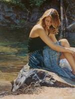 水粉大师Steve Hanks 105-ListeningToTheRiver